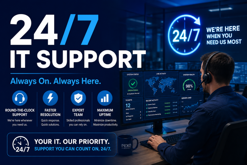 24/7 It Support Explained: What’s Included And What’s Not 7 24/7 IT support team providing round-the-clock technical assistance