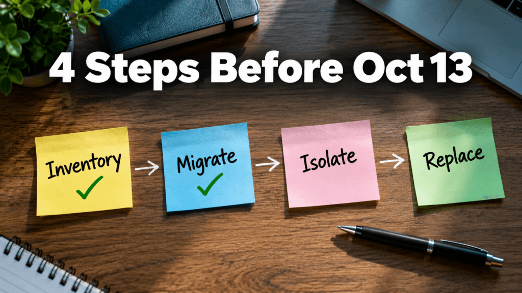 Four step plan before Windows Server 2012 support ends: inventory, migrate, isolate, replace Office 2021